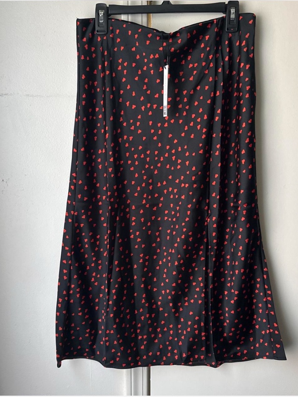 Sanctuary Black A-Line Skirt with Red Heart Print